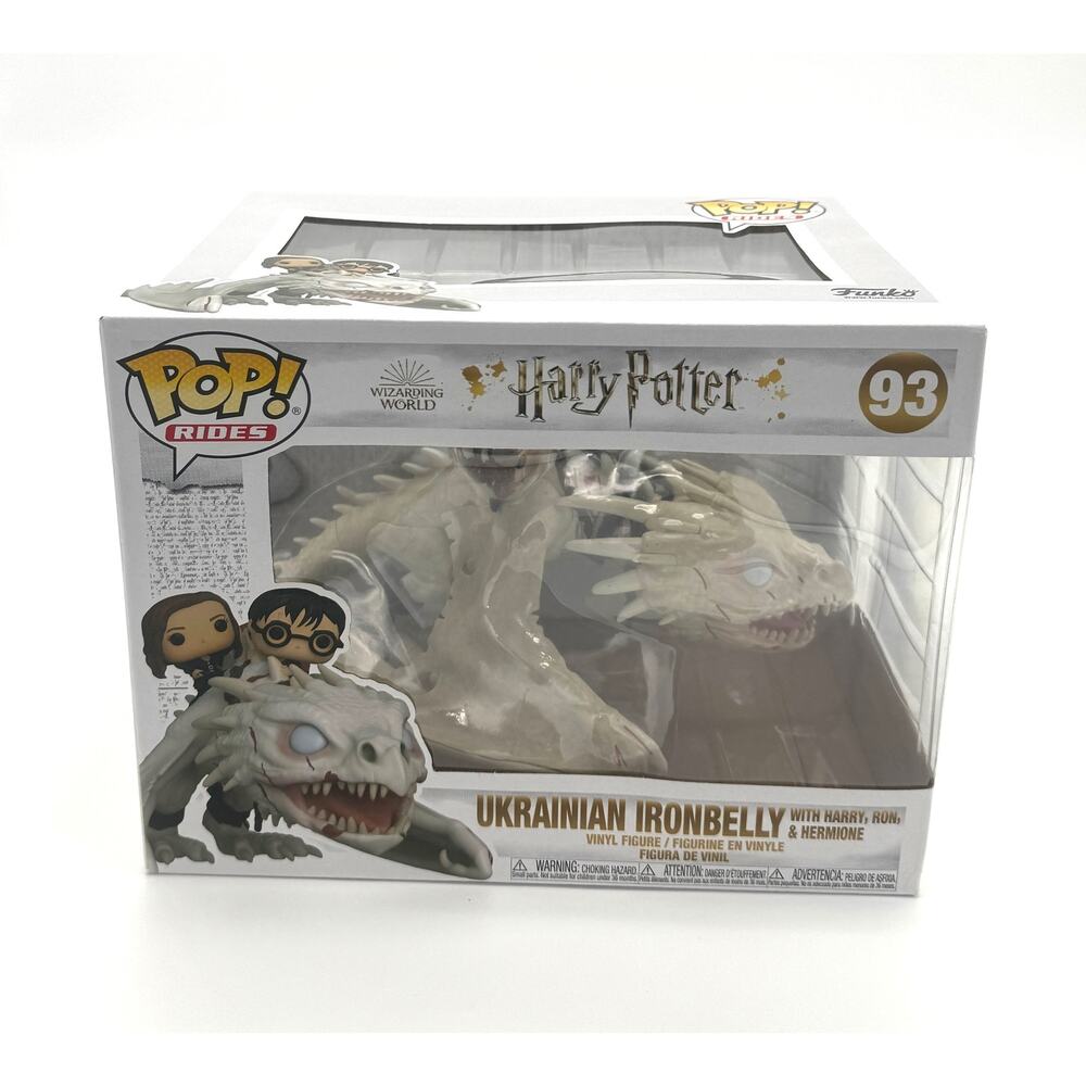 Funko Pop Rides Harry Potter #93 New Ukrainian Ironbelly w/ Harry Ron & Hermione